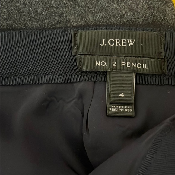 J. Crew No. 2 Pencil Gray Black Knee-Length Wool Skirt - Size 4 - Picture 2 of 13